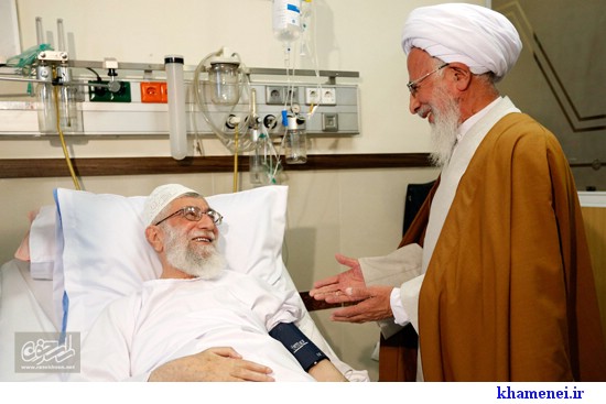 عیادت آیت‌الله العظمی جوادی آملی از رهبر معظم انقلاب + فیلم و تصاویر