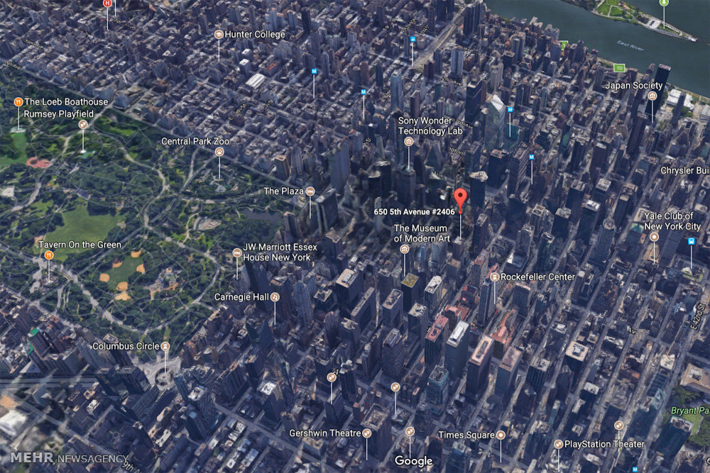 گزارش تصویری / ساختمان بنیاد علوی در منهتن نیویورک / هیات منصفه دادگاهی در نیویورک علیه بنیاد علوی رای داده و به این ترتیب راه را برای مصادره اموال آن هموار کرده است. بنیاد علوی مالکیت ساختمانی ۳۶ طبقه در خیابان پنجم منطقه منتهن نیویورک به ارزش بیش از ۵۰۰ میلیون دلار را در اختیار دارد.